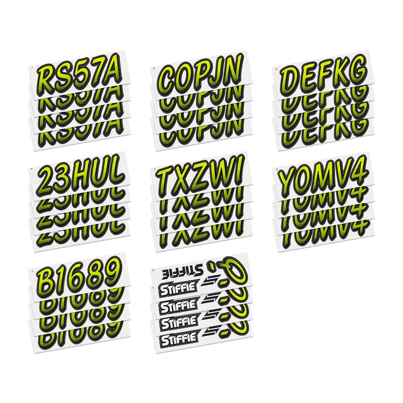 Stiffie WHIPLINE 3" Alpha-Numeric Registration Identification Numbers Stickers Decals for Boats & Personal Watercraft (Transparent/Black) - Image 4